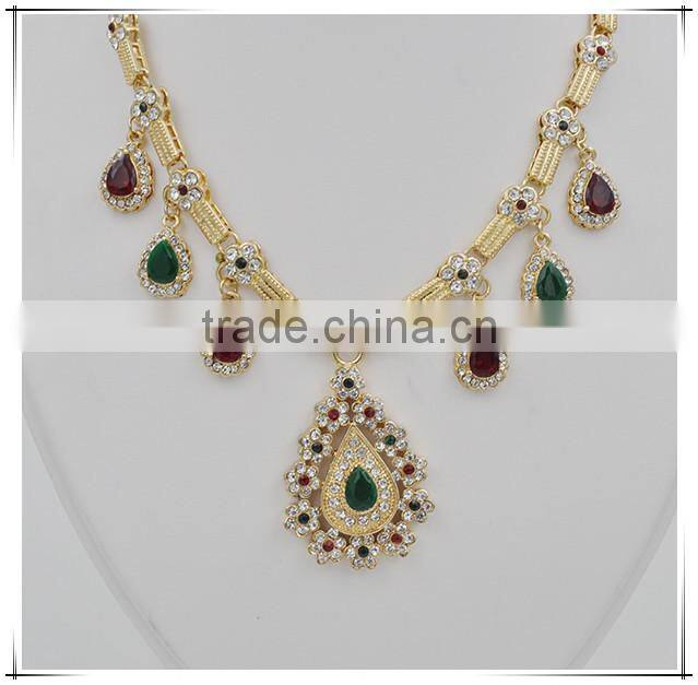 Wholesale wedding necklace set turquoise gemstone necklace 24k gold
