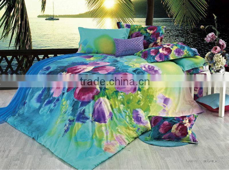 133*72 100% cotton reactive printed elegant duvet cover set/bedding set/mordern girl