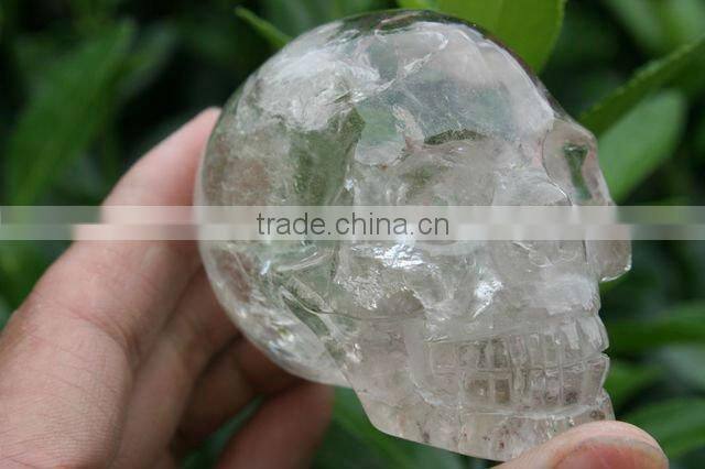 NATURAL Rock Clear Aventurine Quartz Crystal Skull
