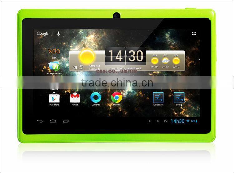 Q88 7 inch tablet pc with Allwinner A23 Dual Core 512M 4G two camera with latest Android 4.4 B