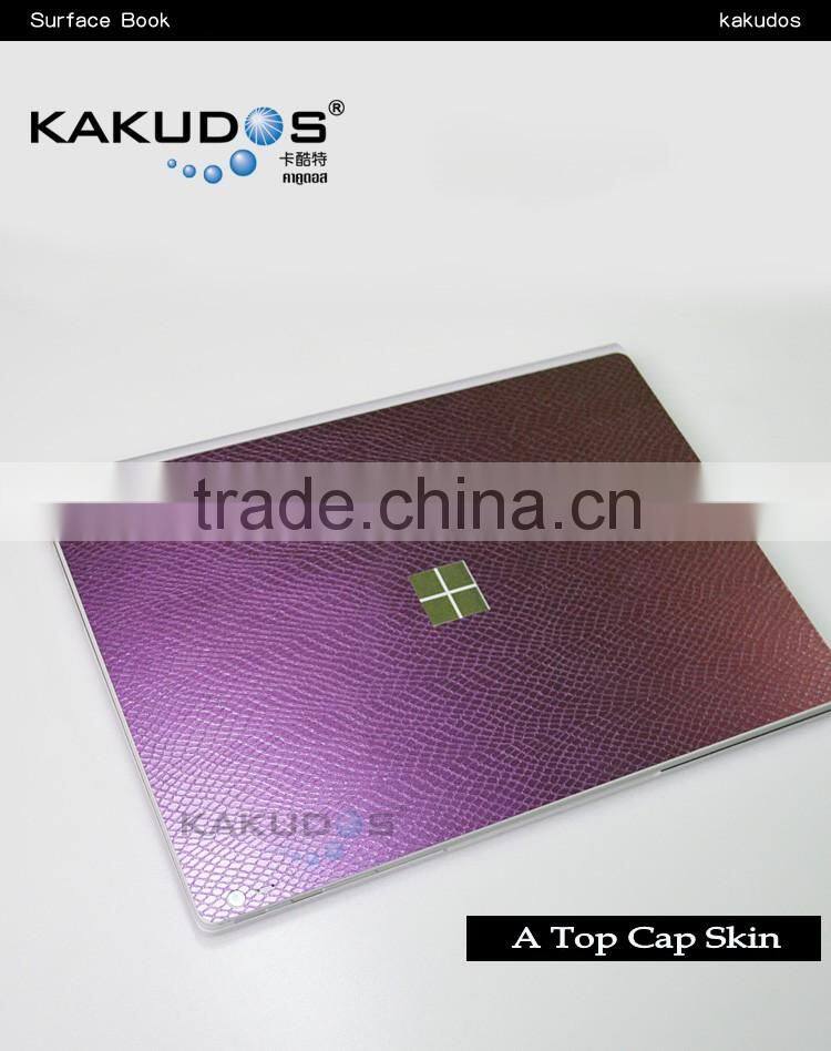 Hot sale full coverage laptop skin sticker brushed aluminium for Microsoft surface book 13.5 inch