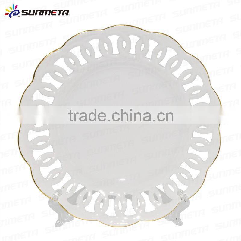 2016 fashion decoration 8" ceramic engraving sulimation plate