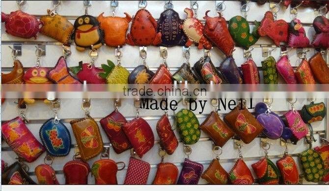 handmade zipper craft leather embossing handmade coin purse