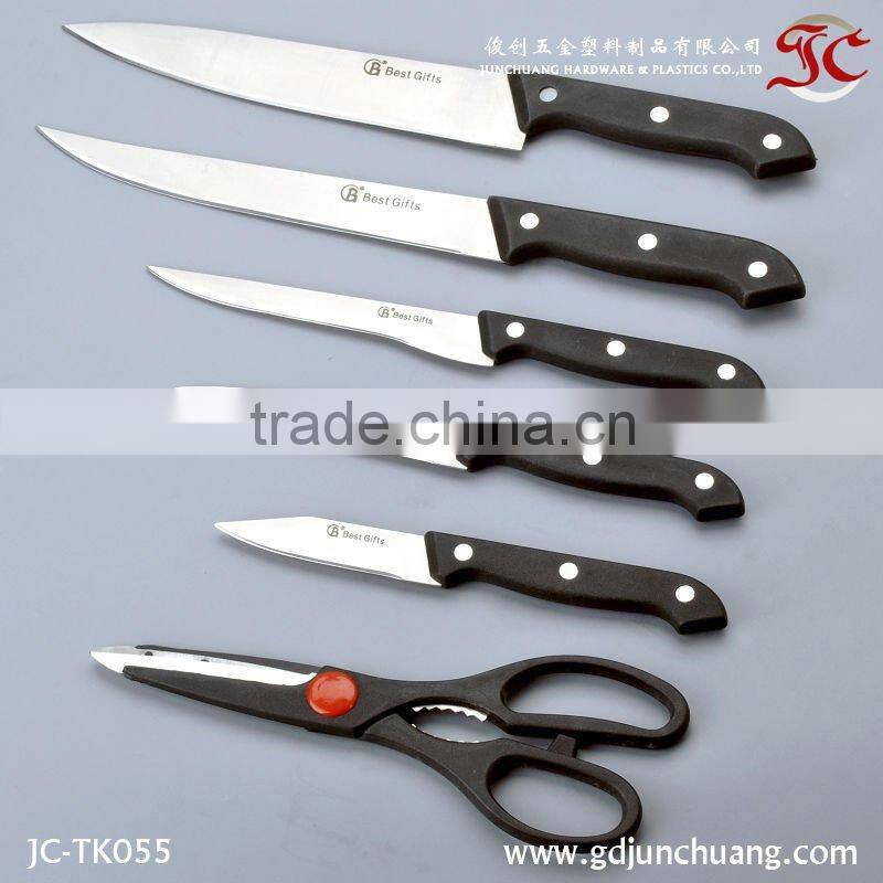 Royalty line kitchen knife set with red block