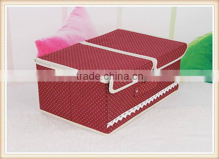 Two lids non-woven storage box with division inside