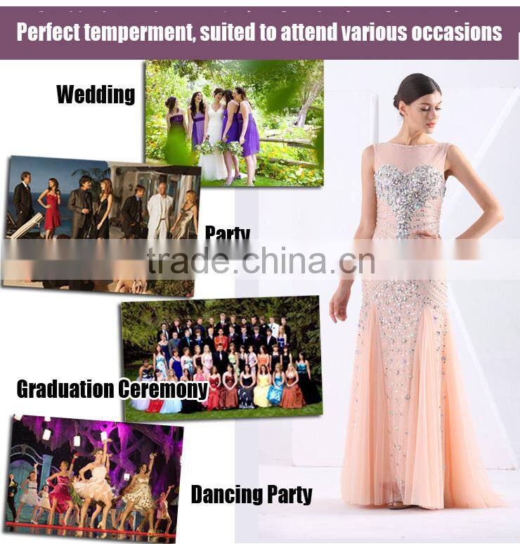 Graceful Handmade Beading Chaozhou Evening Dress Young Girl Turkish Muslim Dress