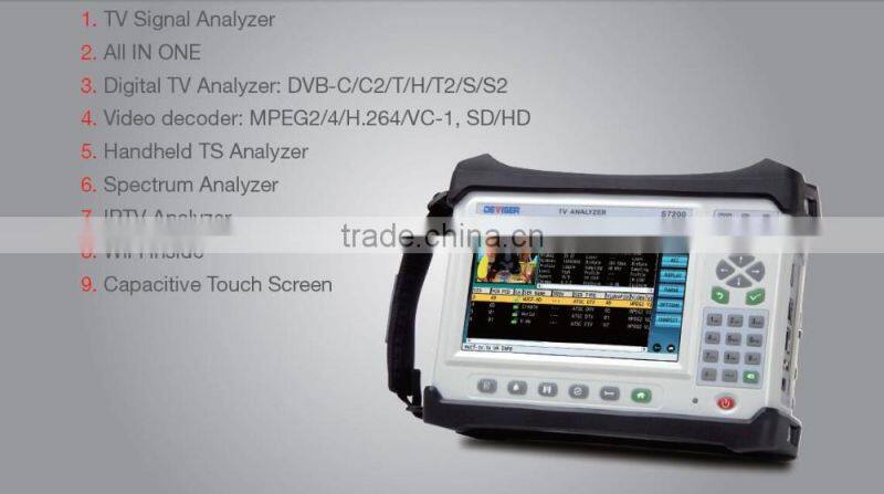 NEW S7200 Analog Digital Satellite TV Analyzer DVB-C/T/H/T2/S/S2