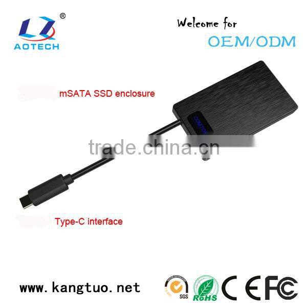 OEM type C msata ssd hdd enclosure