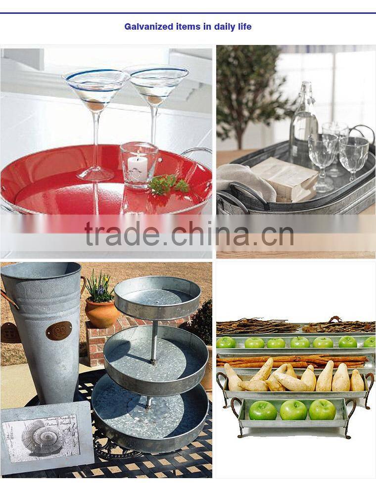 Shabby Metal Drinks Tray with 2 Metal Handles