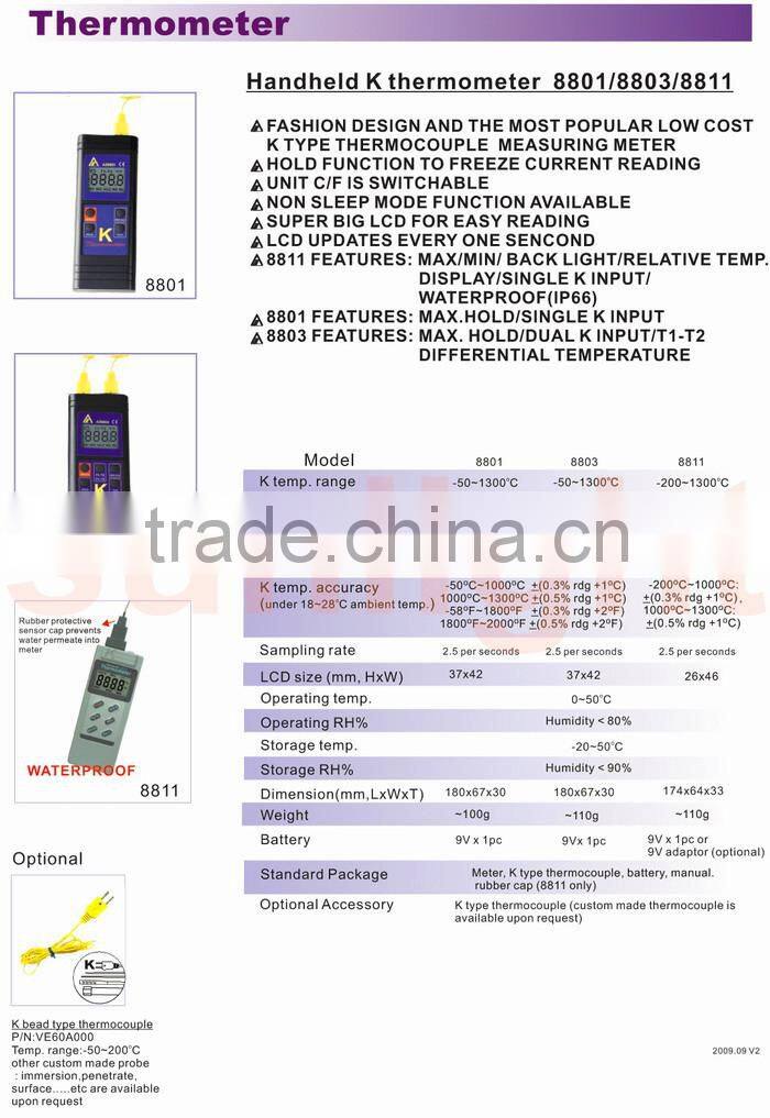 AZ8811 Waterproof K Type Digital Thermometer