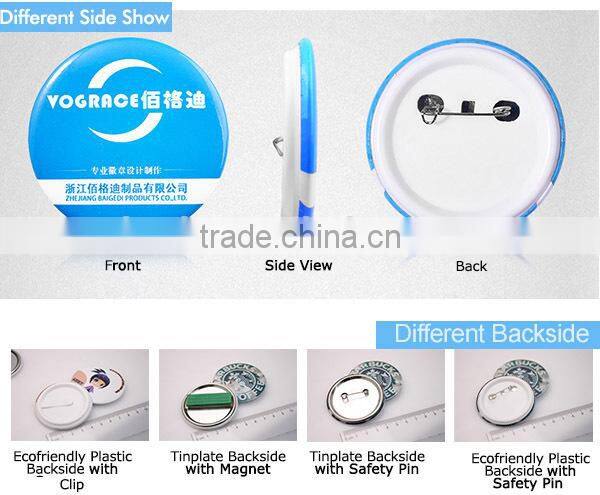 Vograce Custom round tin button badge 44mm