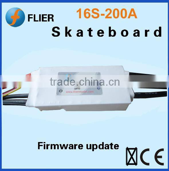 Flier hot selling 16S 200A brushless controller motor esc for rc skateboard