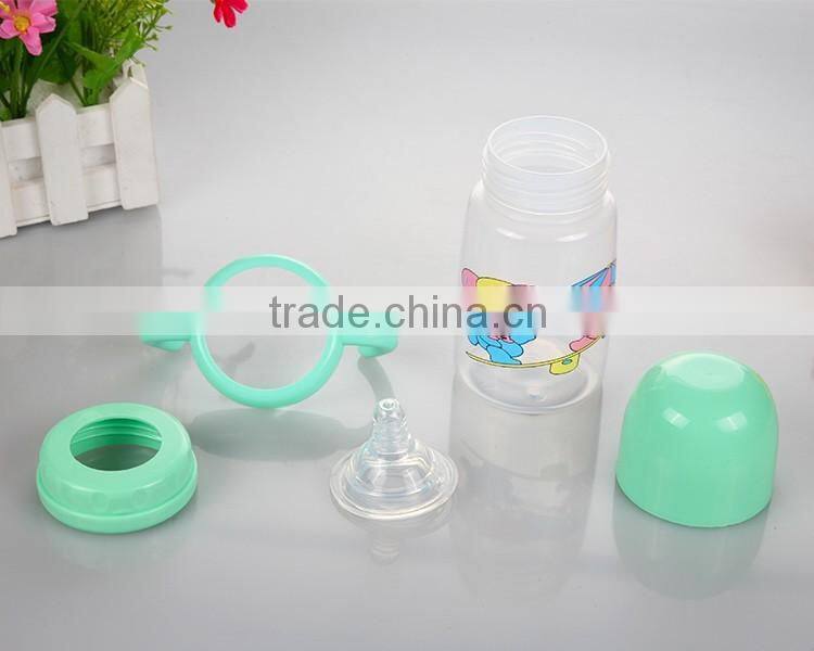 customized packing and logo 90z square baby bottle 2015 hot selling baby feeder bottle