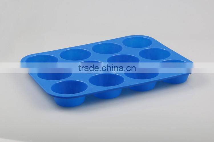 12 cup baking utensils novelty round silicone chistmas cake moulds