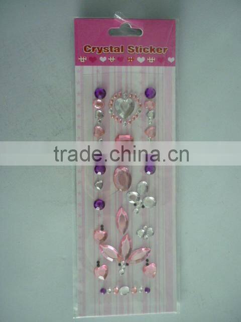 jewels and rhinestones decoration phone back sticker