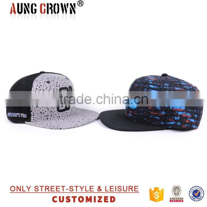 korean style floral digital print snapback caps