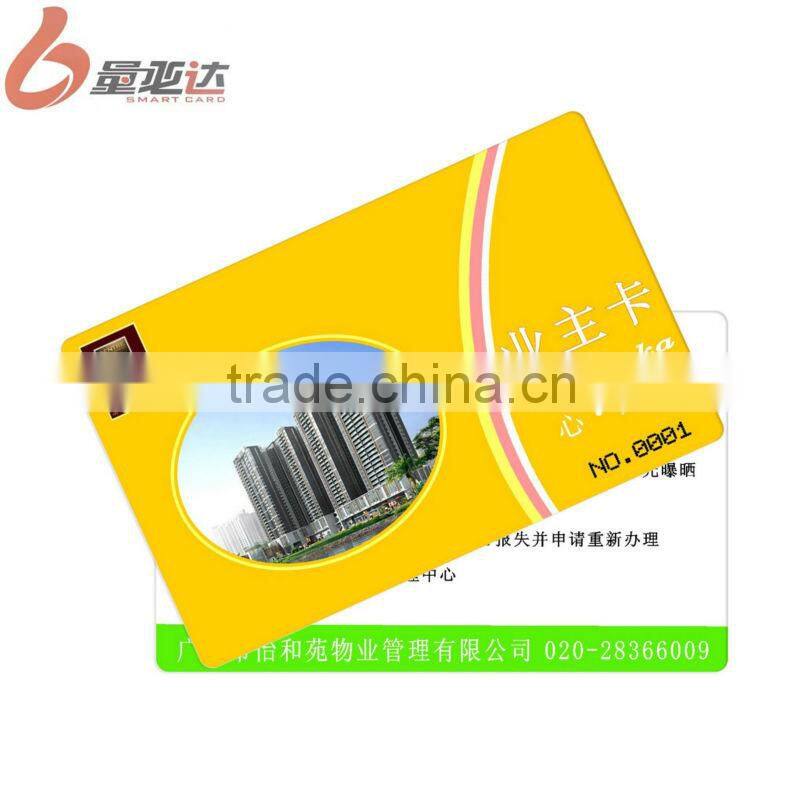 Factory direct price 13.56 Mhz RFID owner card with injet number