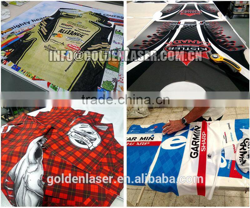 sublimated dye textile cutter / laser cutting digital printing fabrics