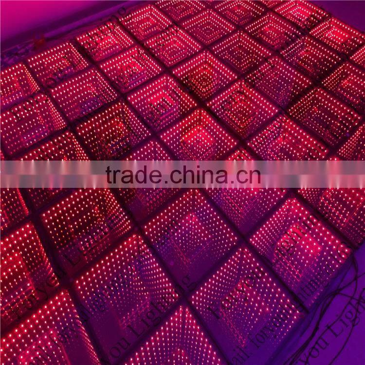 3-Year Warranty Professional DMX/WIFI/Wireless Remote/PC/SD Wedding Disco DJ Waterproof Outdoor 3D LED Dance Floor Light