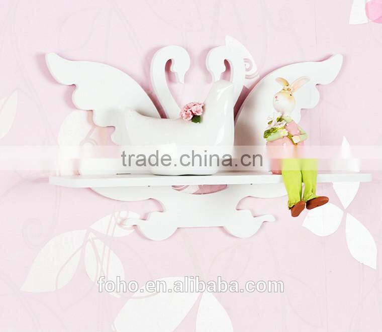 2015 hot sale Decorative Pure White WPC Carved Display Hollow Out Floating Shelf