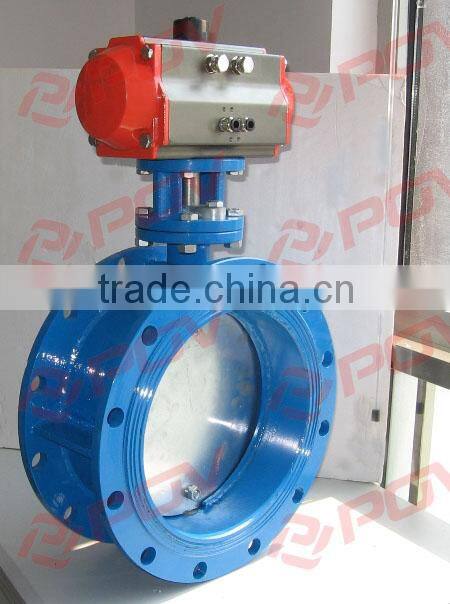 big size flange exhaust butterfly valve