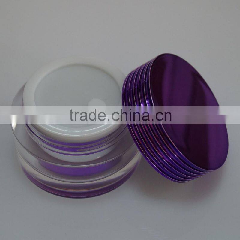 full set of cream jar and bottle in purple color for skin care products