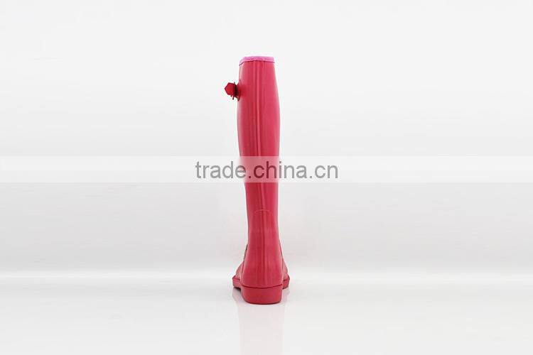 2016 Top quality 100% Natural Rubber Solid Color rain boots women