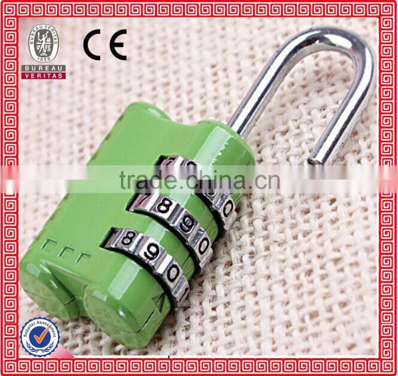 customize design 2015 Top Security 3 digits combination padlock/resettable number lock