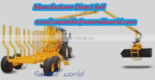 Hot sale1-12ton log trailer with crane log trailer with grapple Grab wood machine