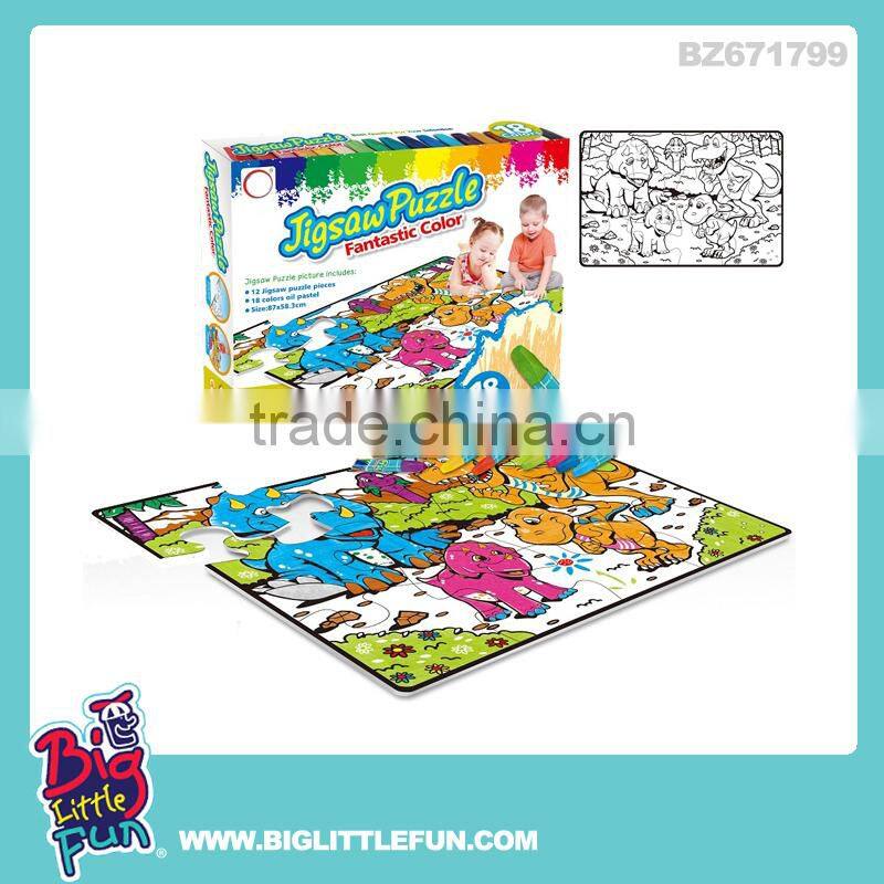 Drawing educational toy,doodle toys jigsaw puzzle with crayon