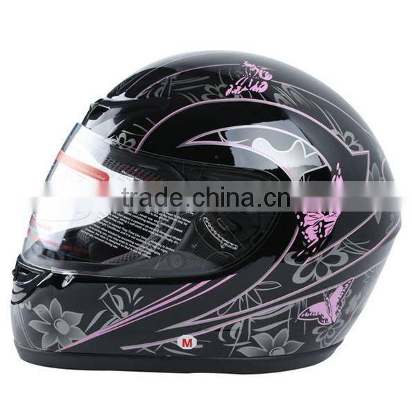 Motorcycle Pink Black Butterfly Motorcycle Full Face Helmet Street Bike Scooter DOT S M L