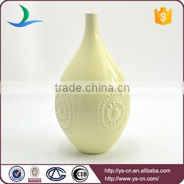 Carved Ivory Ceramic Decoration Flower Vase