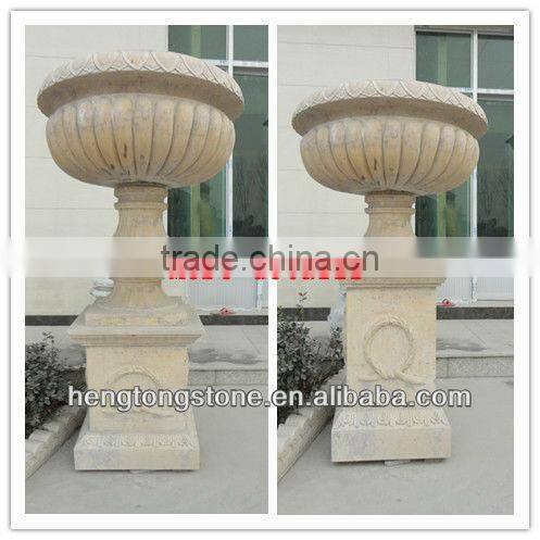 Elegant Yellow Marble Flowerpot Cheap