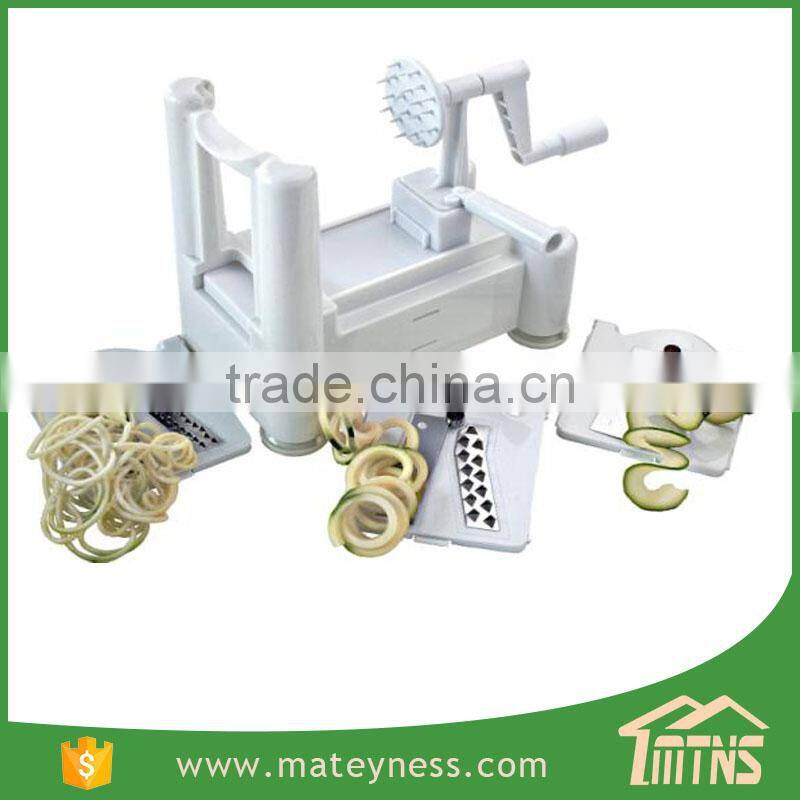 tri-blade plastic spiral vegetable slicer