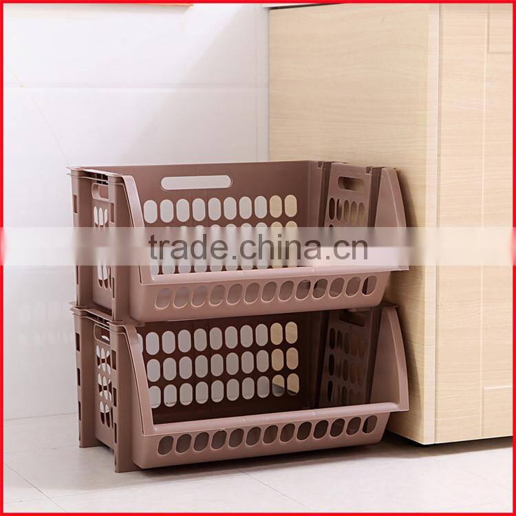 Plastic Stacking Stackers Storage Baskets Veg Rack 2 Tier Vegetable