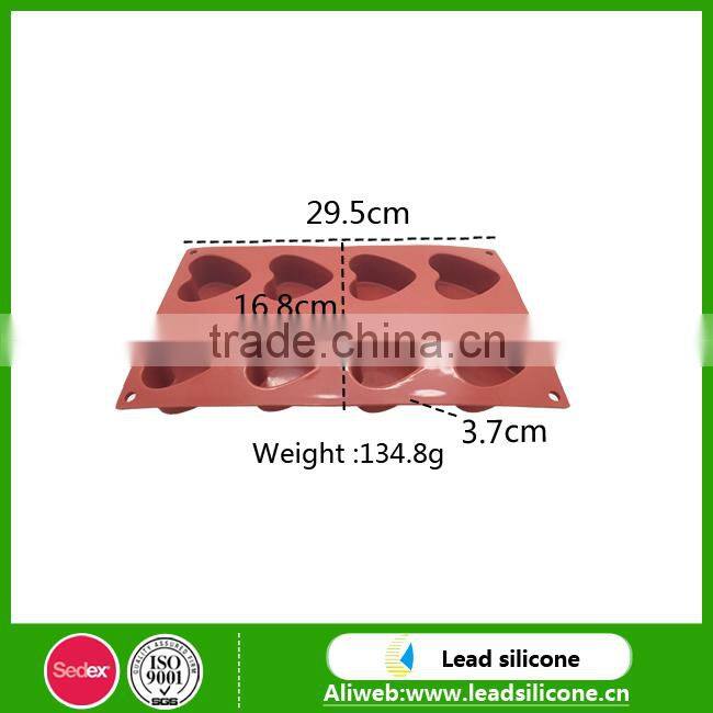 100% food grade recycling heart combination shape silicone cake mold