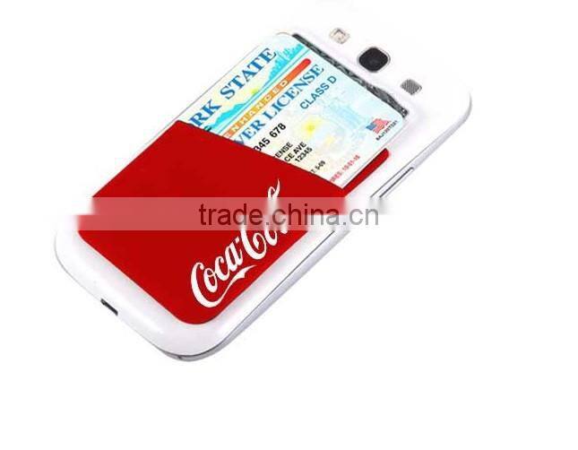 Change colorl Silicone wallet with cell phone pocket 3M Adhesive