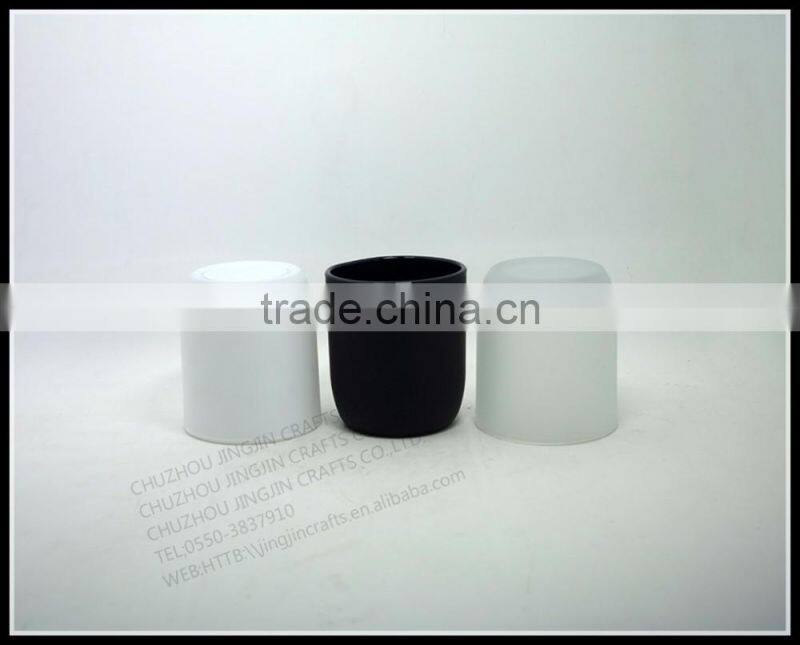 300ml 10oz glass candle holders matte color glass candle jars with lid