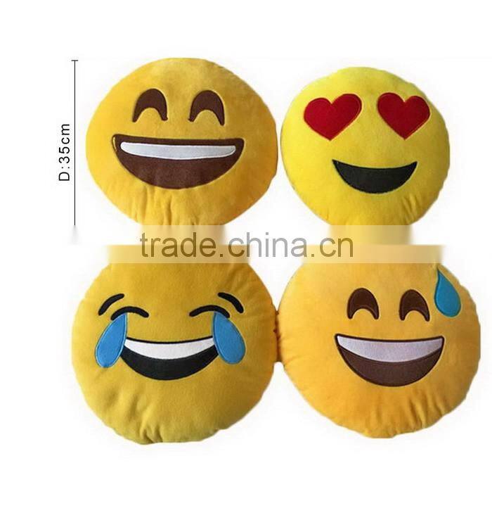 Creative Super Soft Round Throw Pillow with Chat Software Emotions