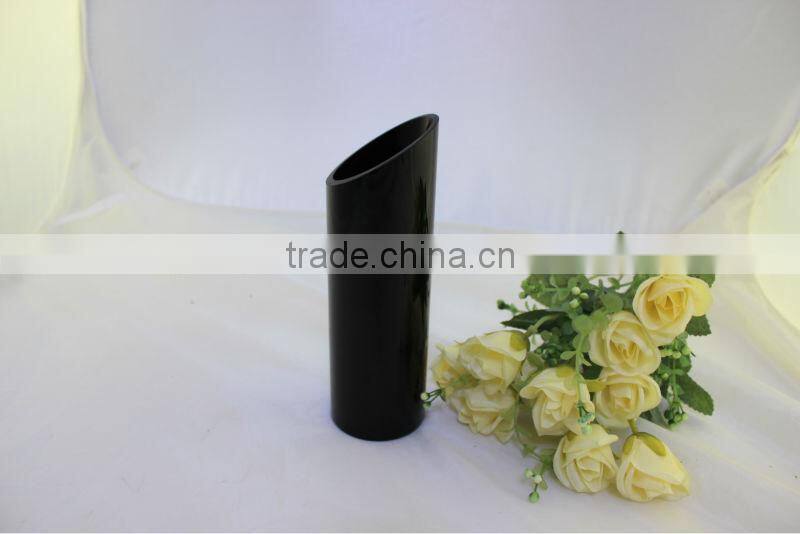 oblique cut colored cylinder glass vases