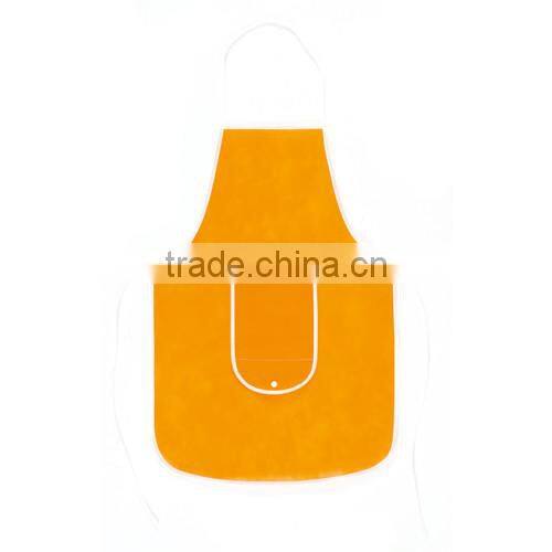 non-woven kitchen apron with magic foldable front pocket as promotion
