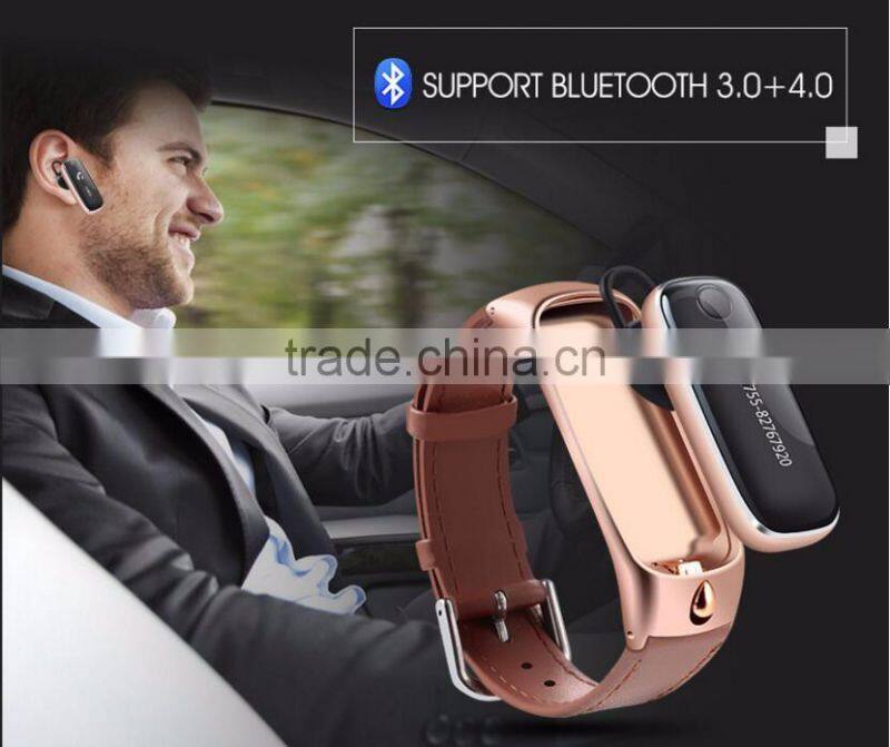 2017 New smart watch Blutooth 4.0 wireless headset wristband Smart bracelet