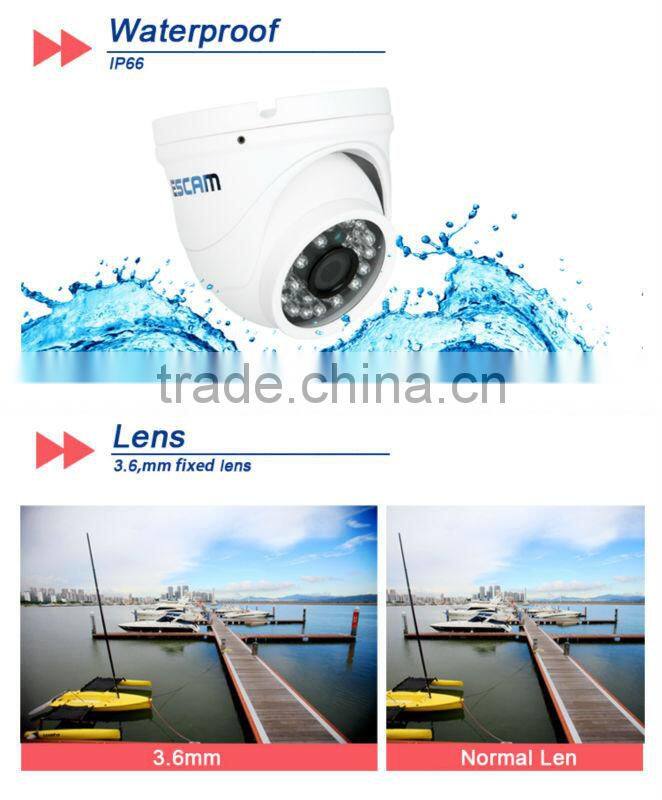 Hot-selling Cheap ESCAM Peashooter QD520 HD720P P2P Cloud IP IR Dome CCTV Camera For Wholesale