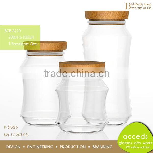 Professional Custom Decorative High End Glass Jar With Lid