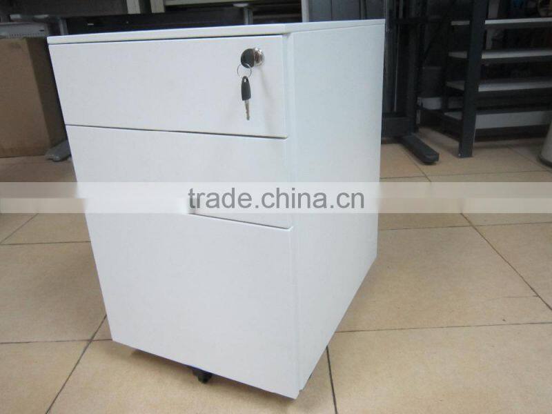 steel 3 drawers movable cabinet mobile pedestal with plastic top