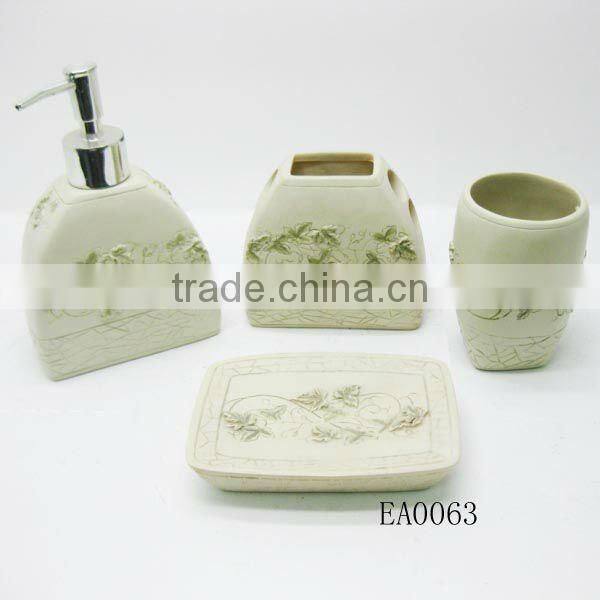 EA01212 hotel yellow resin bathroom accessories China supplier