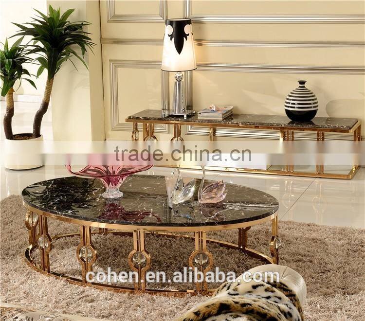 2016 modern Europe design golden stainless steel coffee table B818G