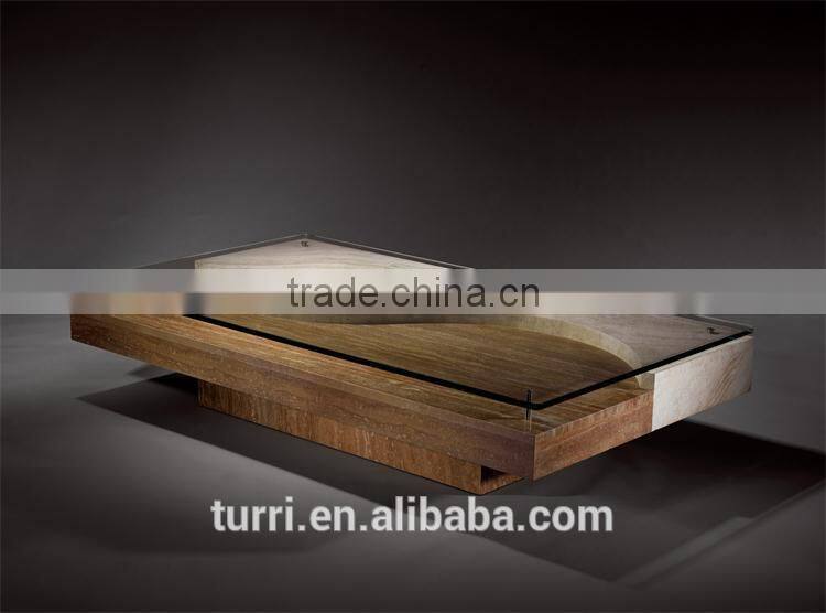 New Design luxury marble base glass top tv stand