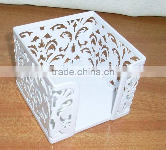 flower carved metal memo holder