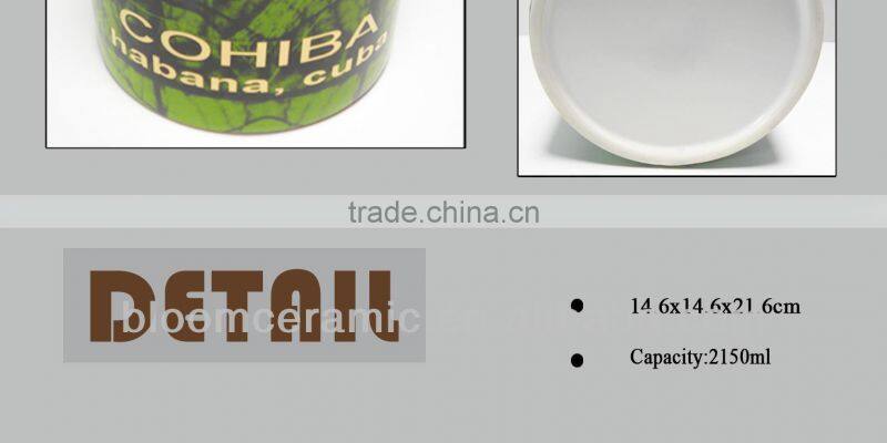 Porcelain decal storage jar